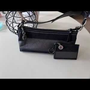 Coach.. Black w/ metalic grey purse and ID case